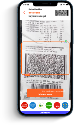 Escaneo de una boleta en la app