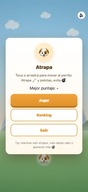 Pantalla del juego Atrapa