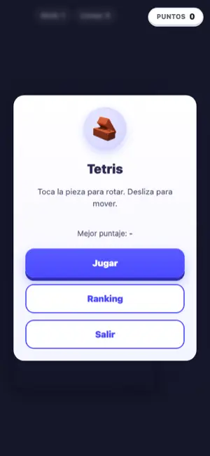 Pantalla del juego Tetris