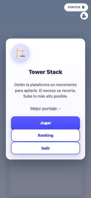 Pantalla del juego Tower Stack